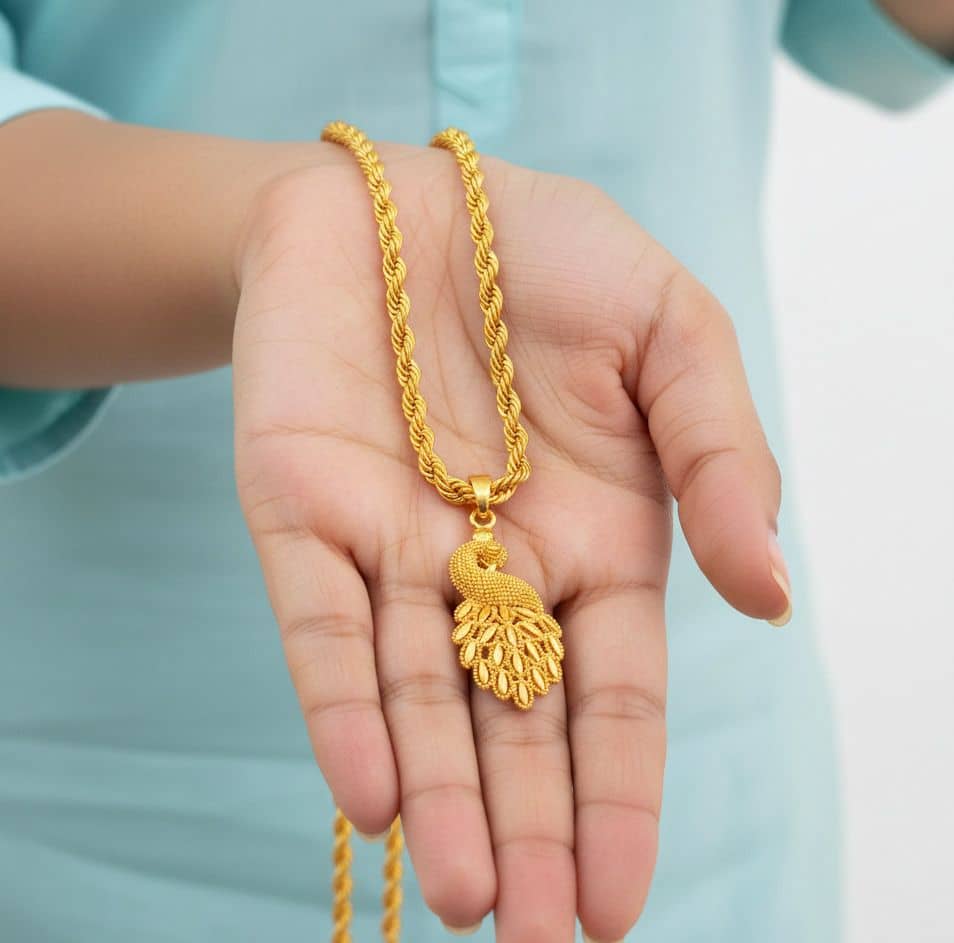 Charms Gold Religious Pendant With Chain ( Pack of 1 ) - Jewellery Sets | Buy online on ZillyBuy