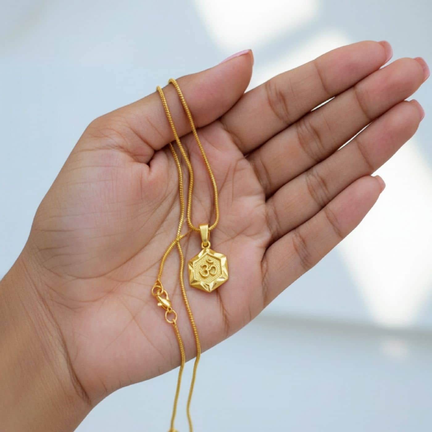 Charms Gold Religious Pendant With Chain ( Pack of 1 )