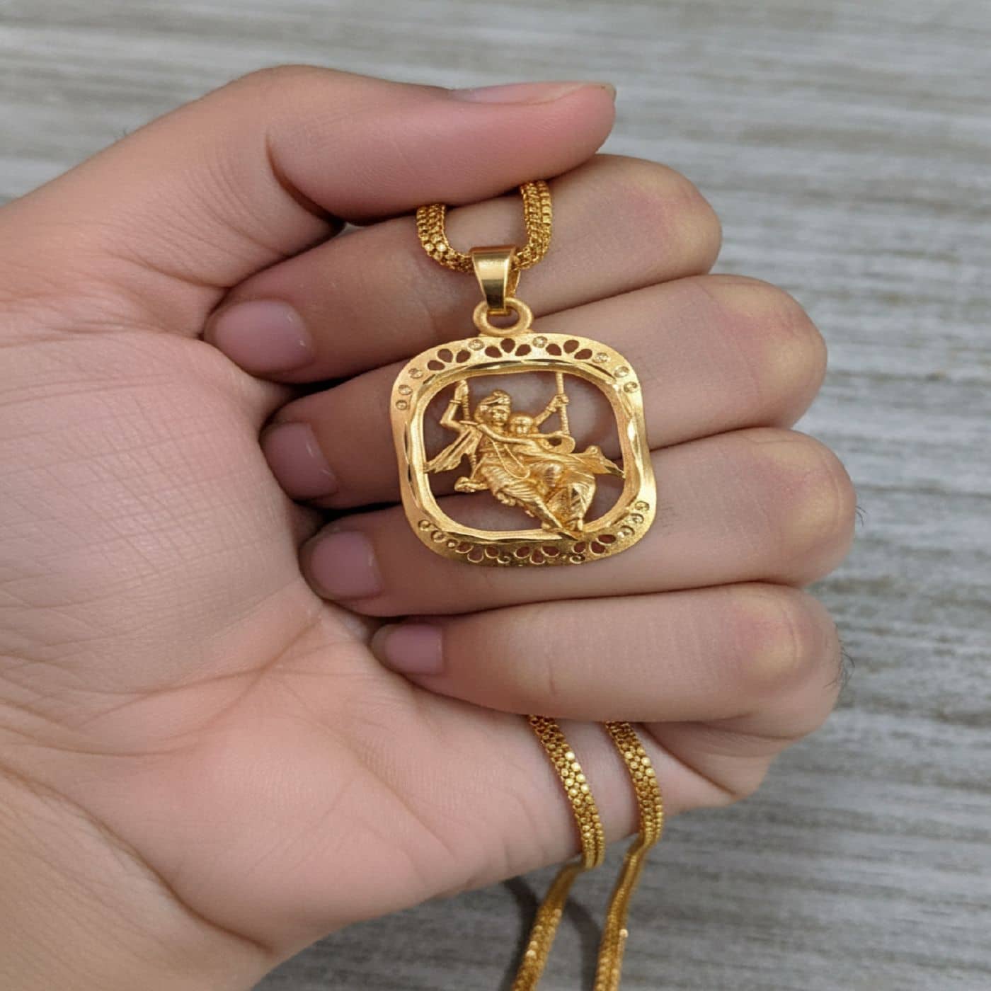 Charms Gold Religious Pendant With Chain ( Pack of 1 ) - Jewellery Sets | Buy online on ZillyBuy