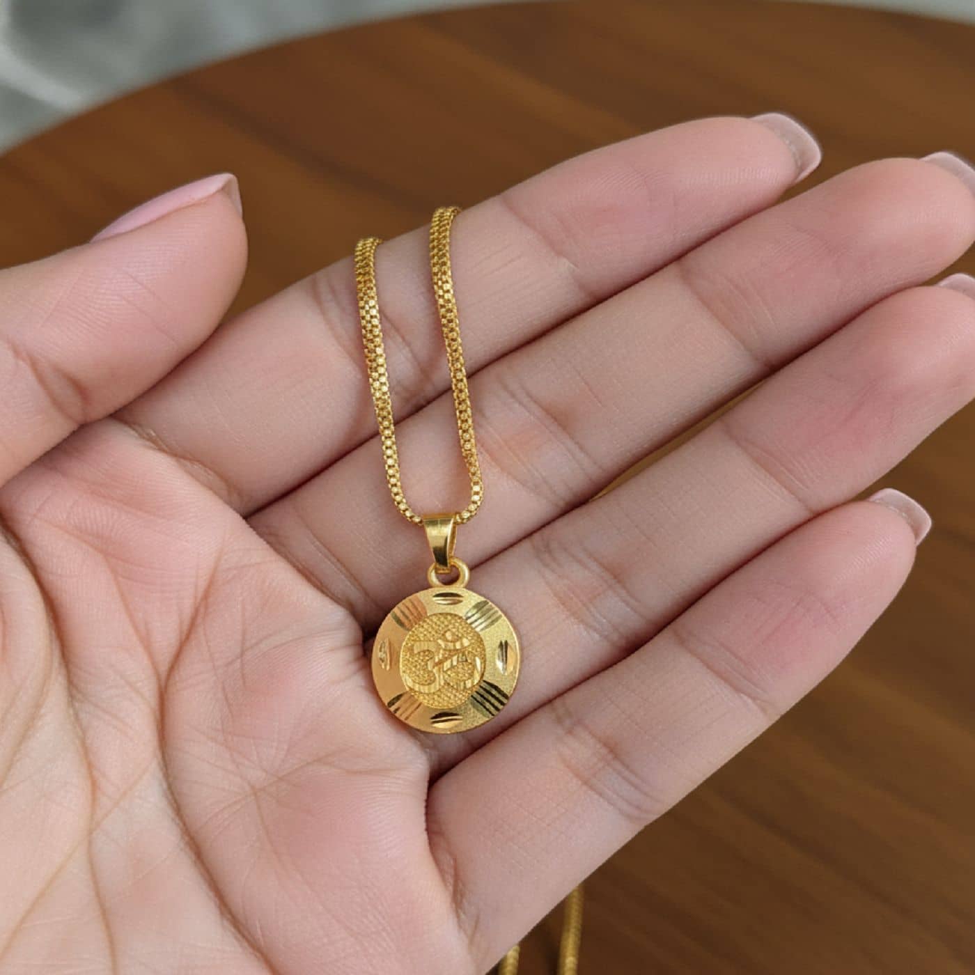 Charms Gold Religious Pendant With Chain ( Pack of 1 ) - Jewellery Sets | Buy online on ZillyBuy