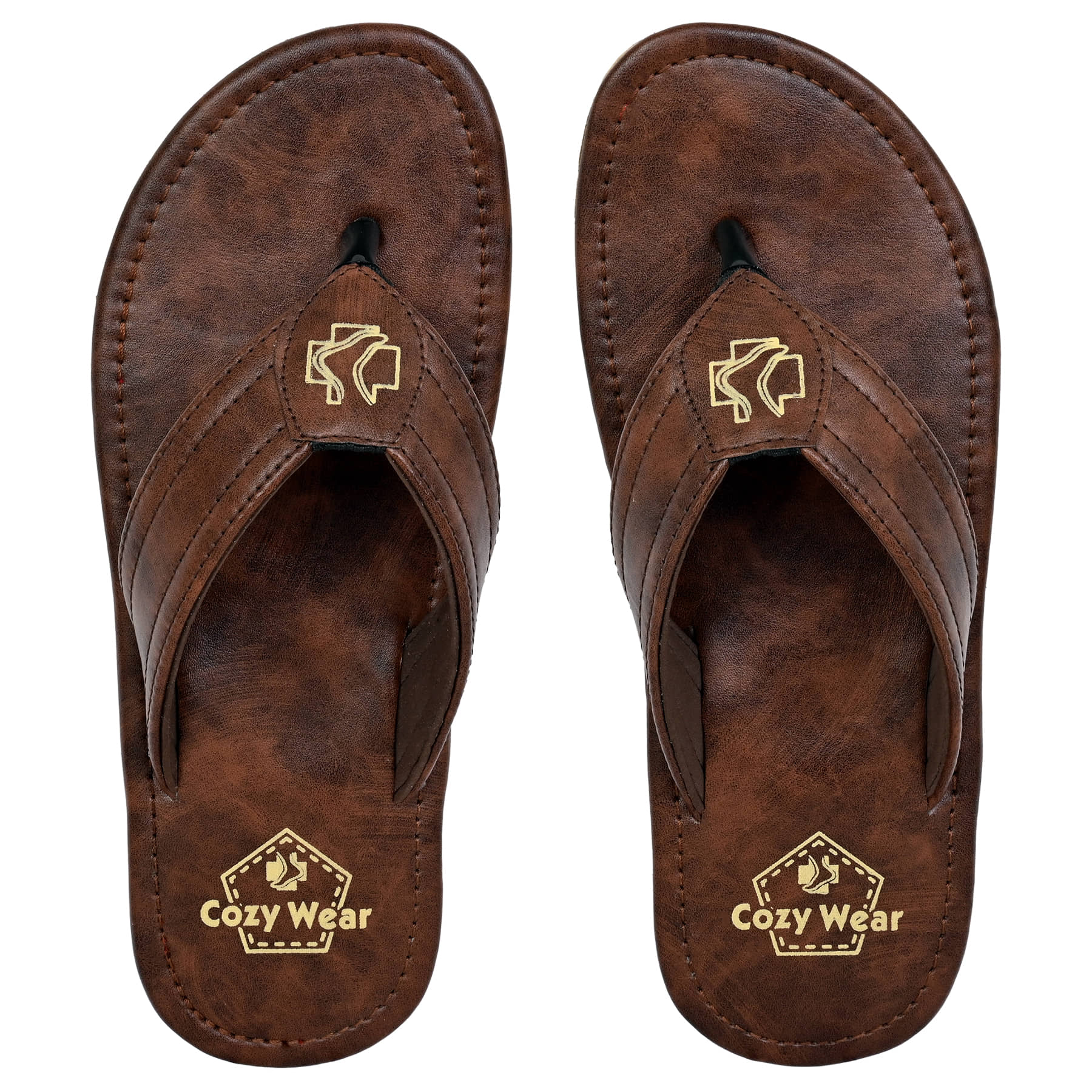 Cozy Wear Brown Men's Thong Flip Flop