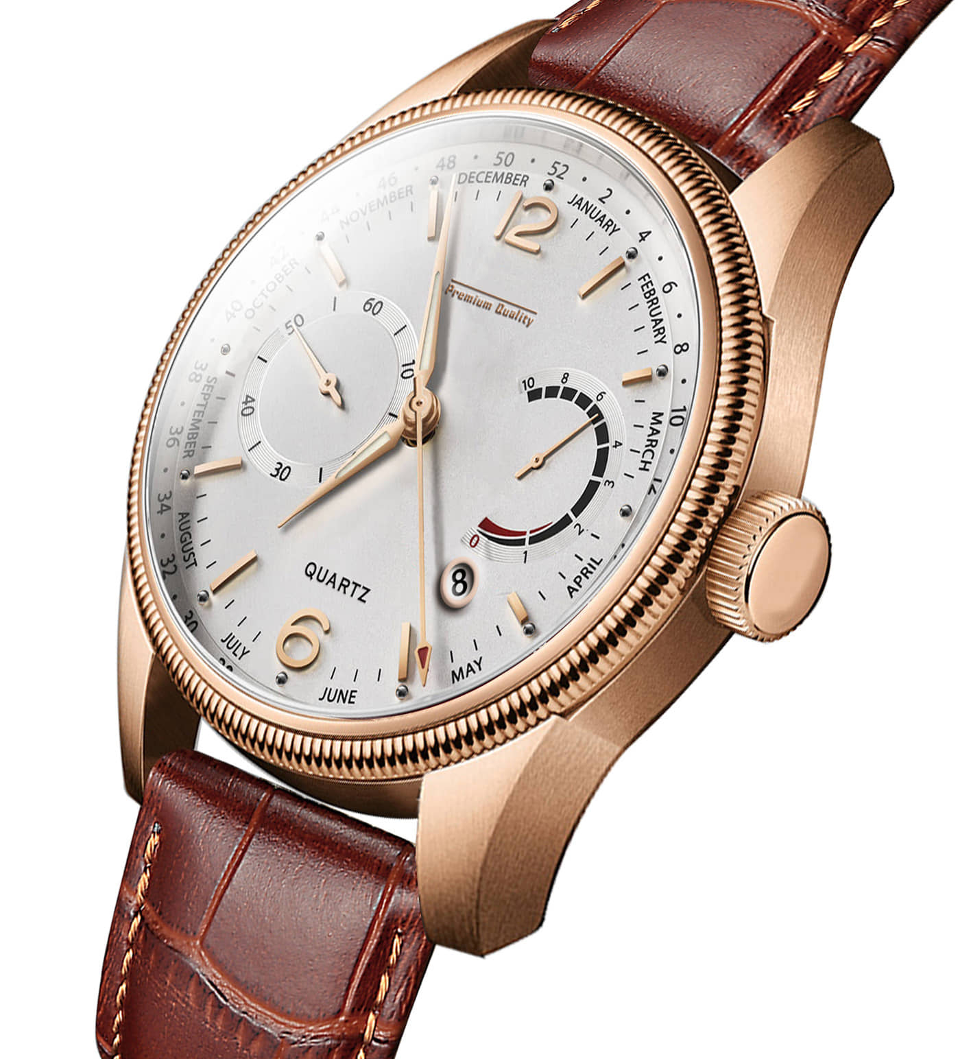 DoubleRun Brown Leather Analog Men's Watch