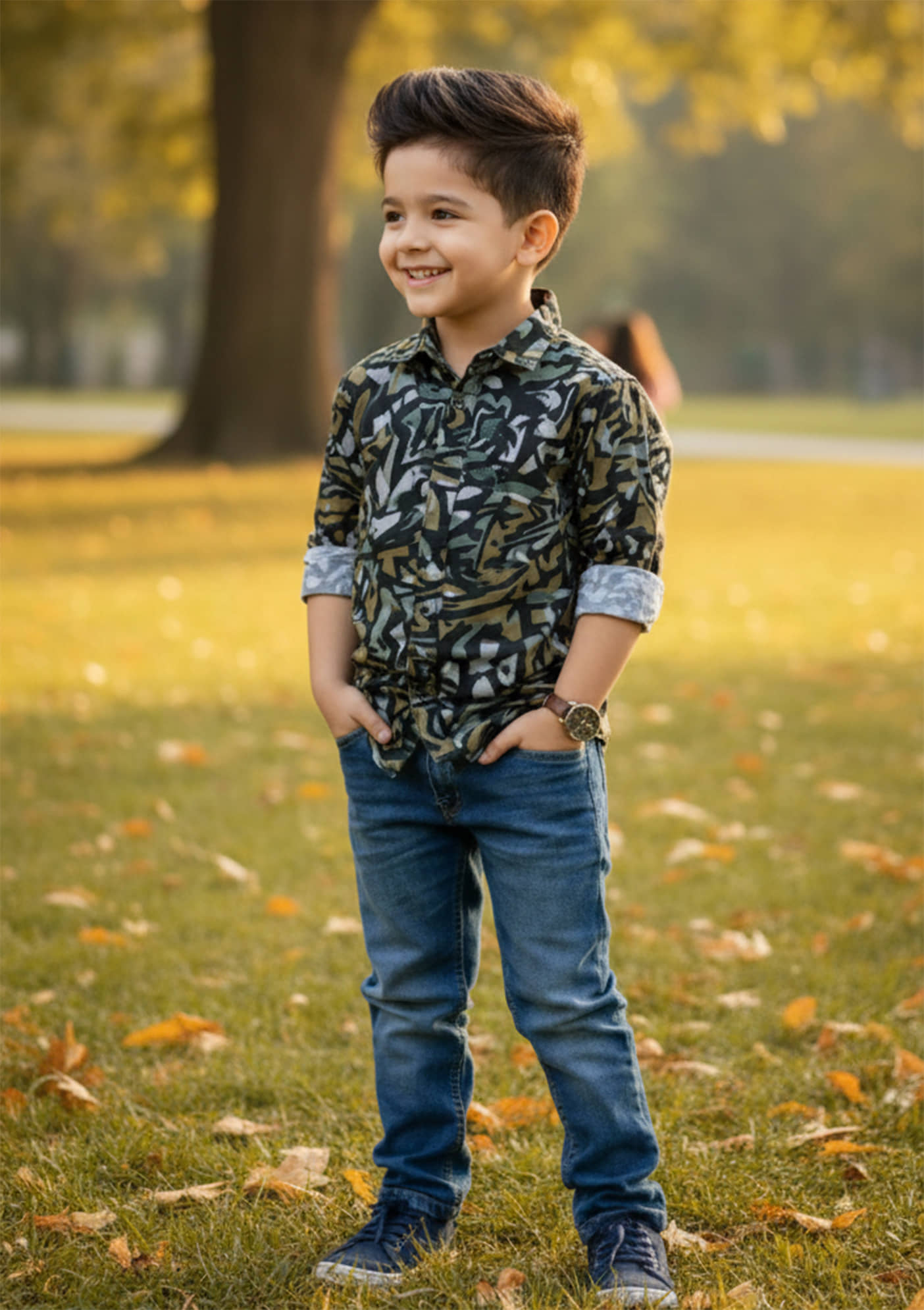 KIDS CLUB Pack of 1 Boys 100% Cotton Full Sleeves Shirt ( Brown )