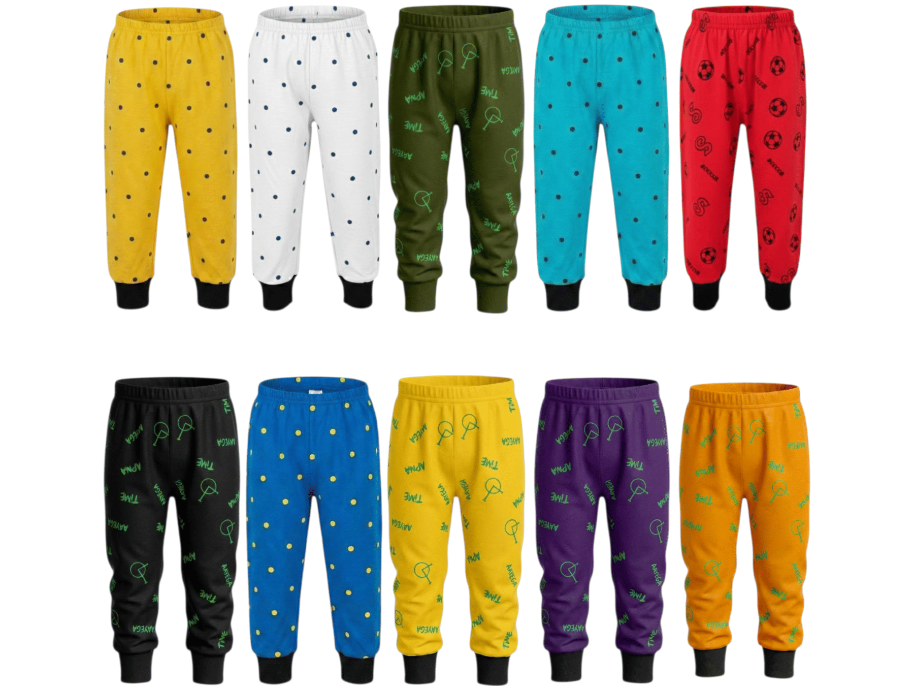 LEMONYFABRICS Pack of 10 Boys Cotton Blend Trackpant ( Multicolor ) - Track Pants | Buy online on ZillyBuy