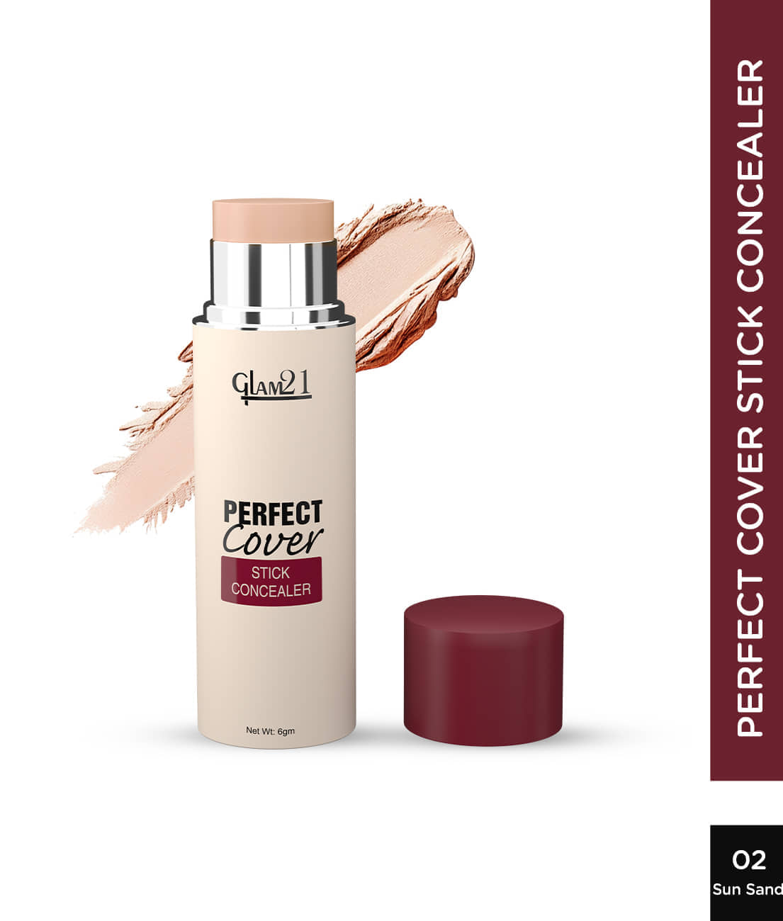 Glam21 Perfect Cover Stick Concealer Full Coverage Creamy Matte Texture Waterproof Concealer Sun Sand, 6 G