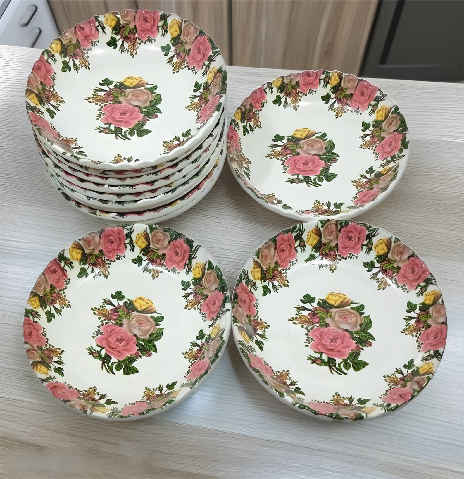 Inpro 12 Pcs Melamine Multi Color Quarter Plate