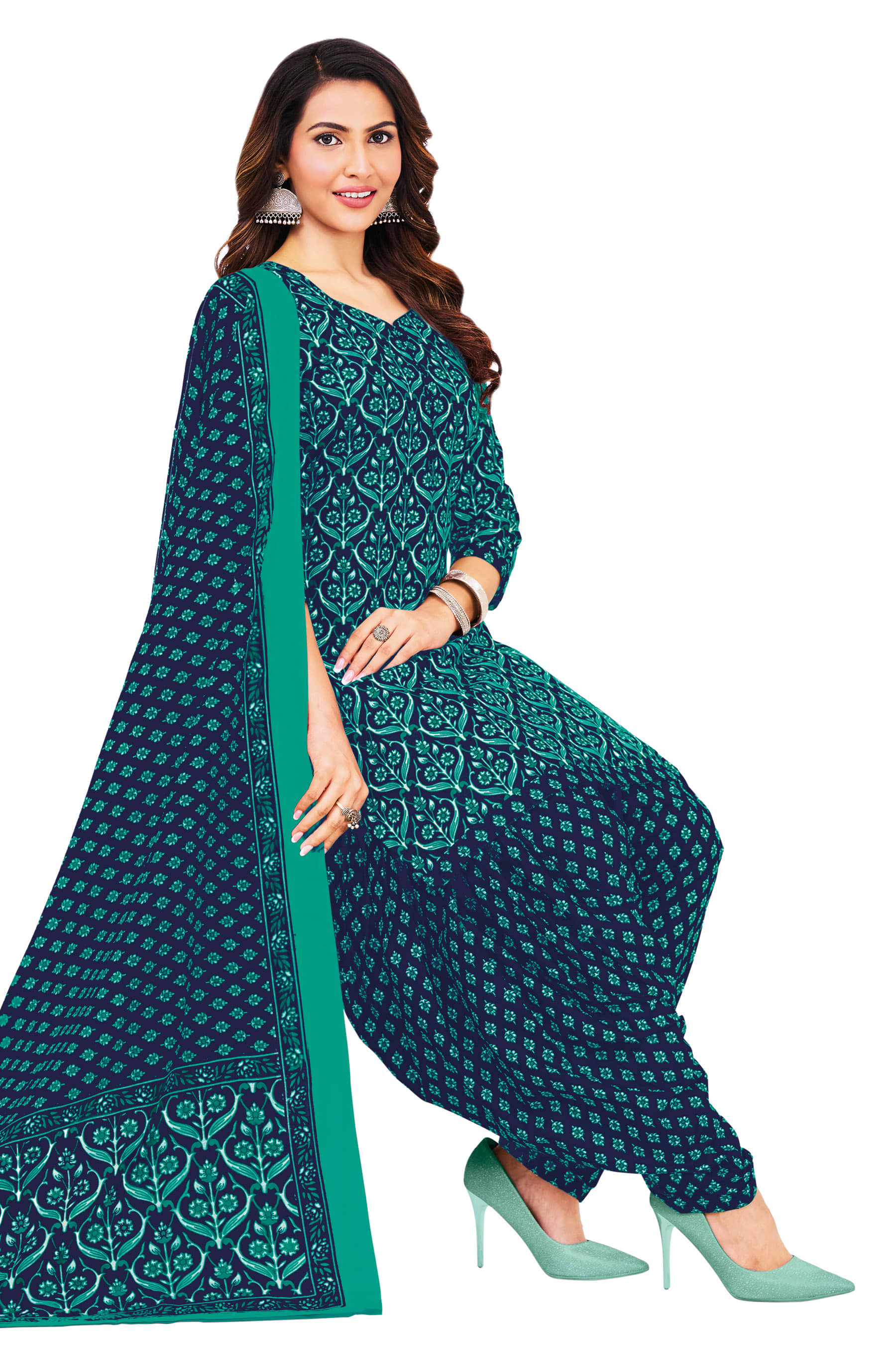 shree jeenmata collection Women's Cotton Unstitched Salwar Suit - Unstitched Fabrics | Buy online on ZillyBuy