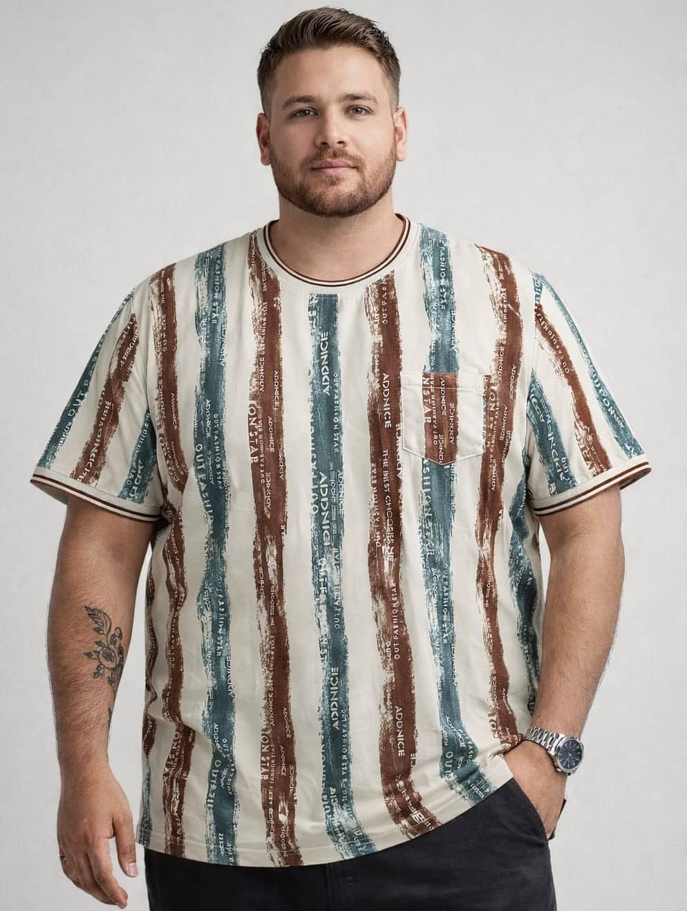 AUSTIVO Men Cotton Blend Regular Fit Printed T-Shirt ( Multicolor )