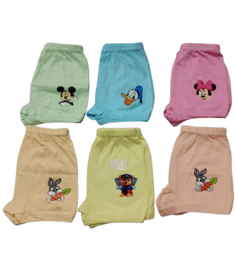 HUMBIRD Pack of 6 Cotton Panties For Girls ( Multicolor )