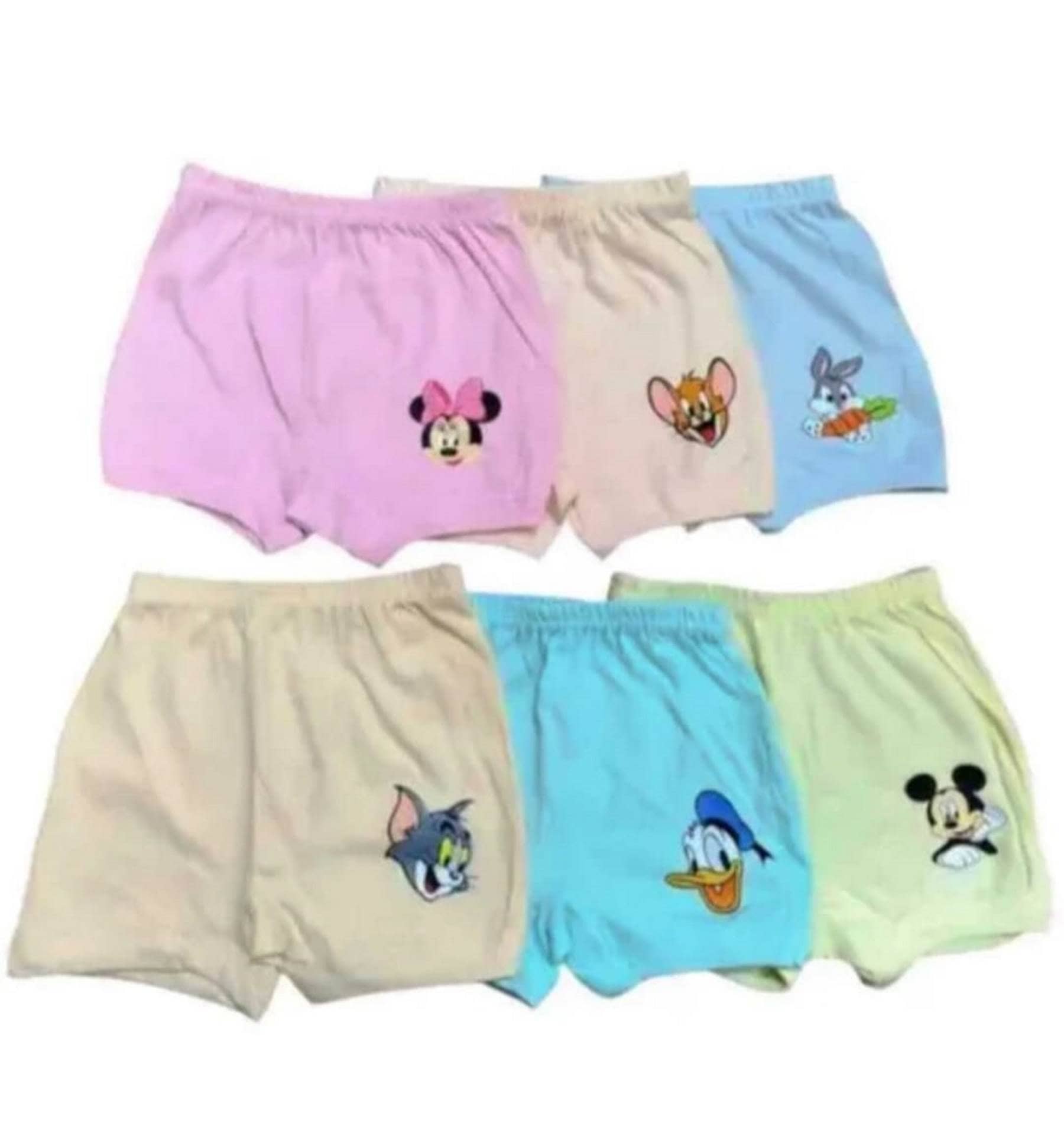 KIDBIRD Pack of 6 Cotton Panties For Girls ( Multicolor )