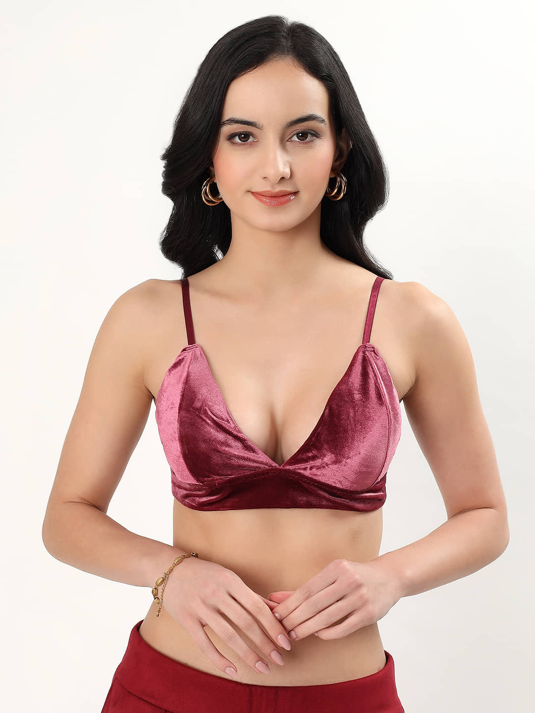 PARKHA Pack of 1 Polyester Removable Padding Bralette Bra For Women ( Pink )