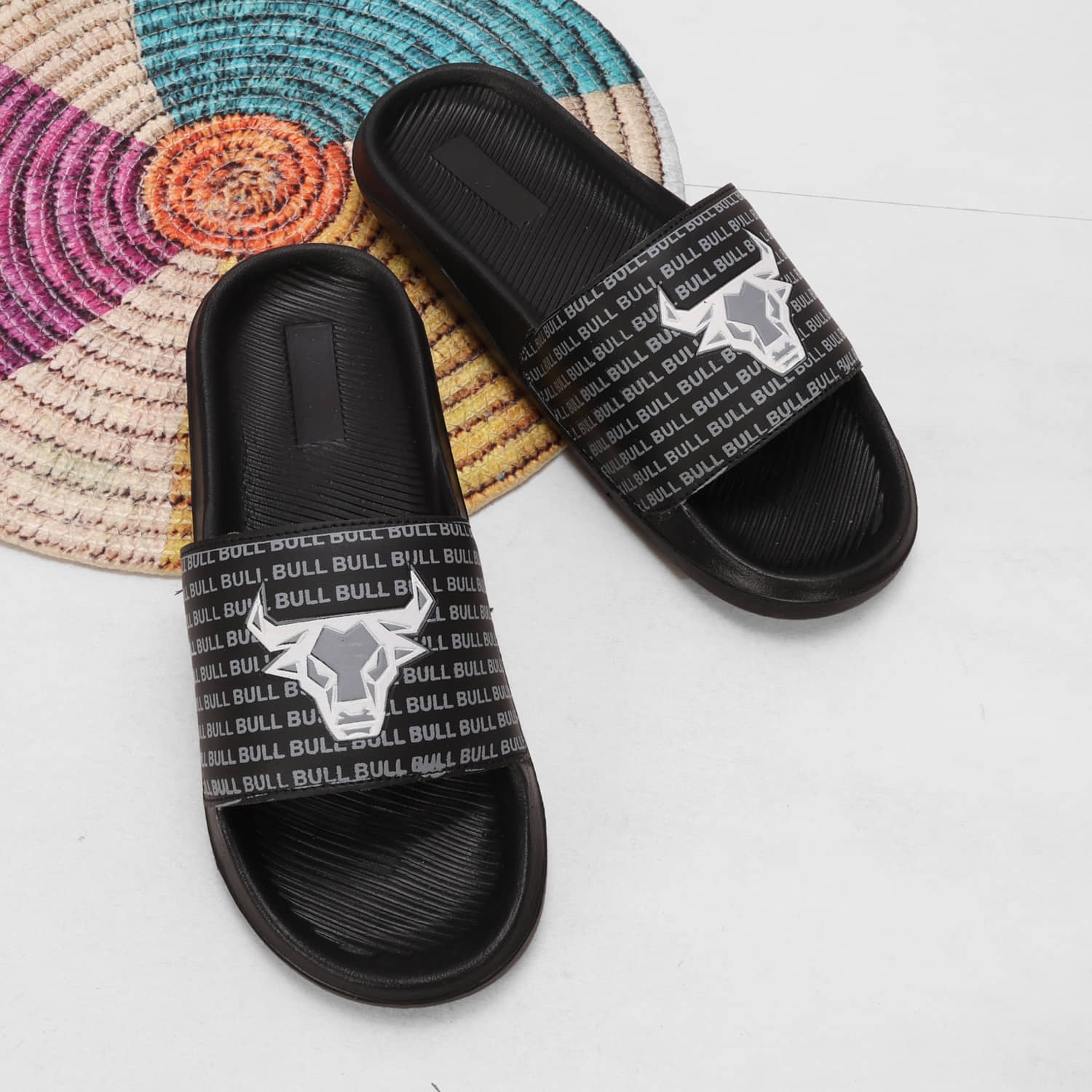 PERY PAO Black Men's Slide Flip Flop
