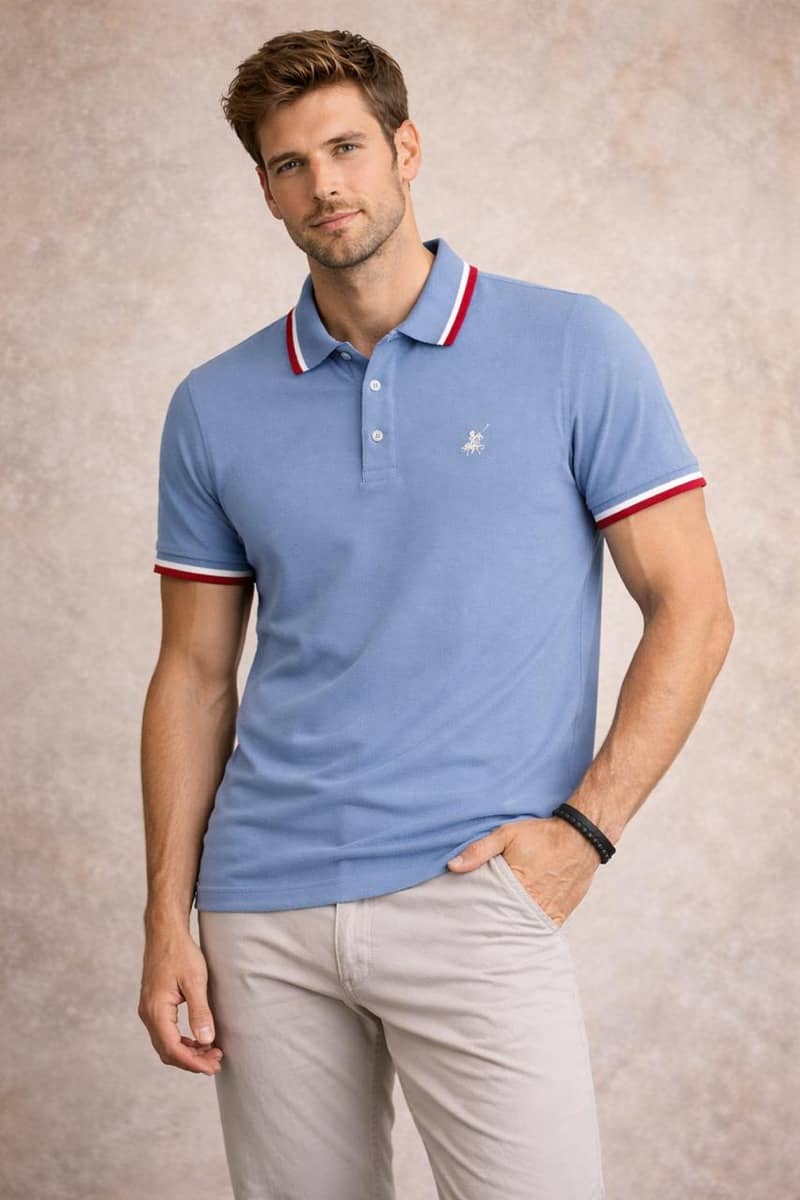 RF RAVES Men Cotton Blend Regular Fit Solid Polo T Shirt ( Red )