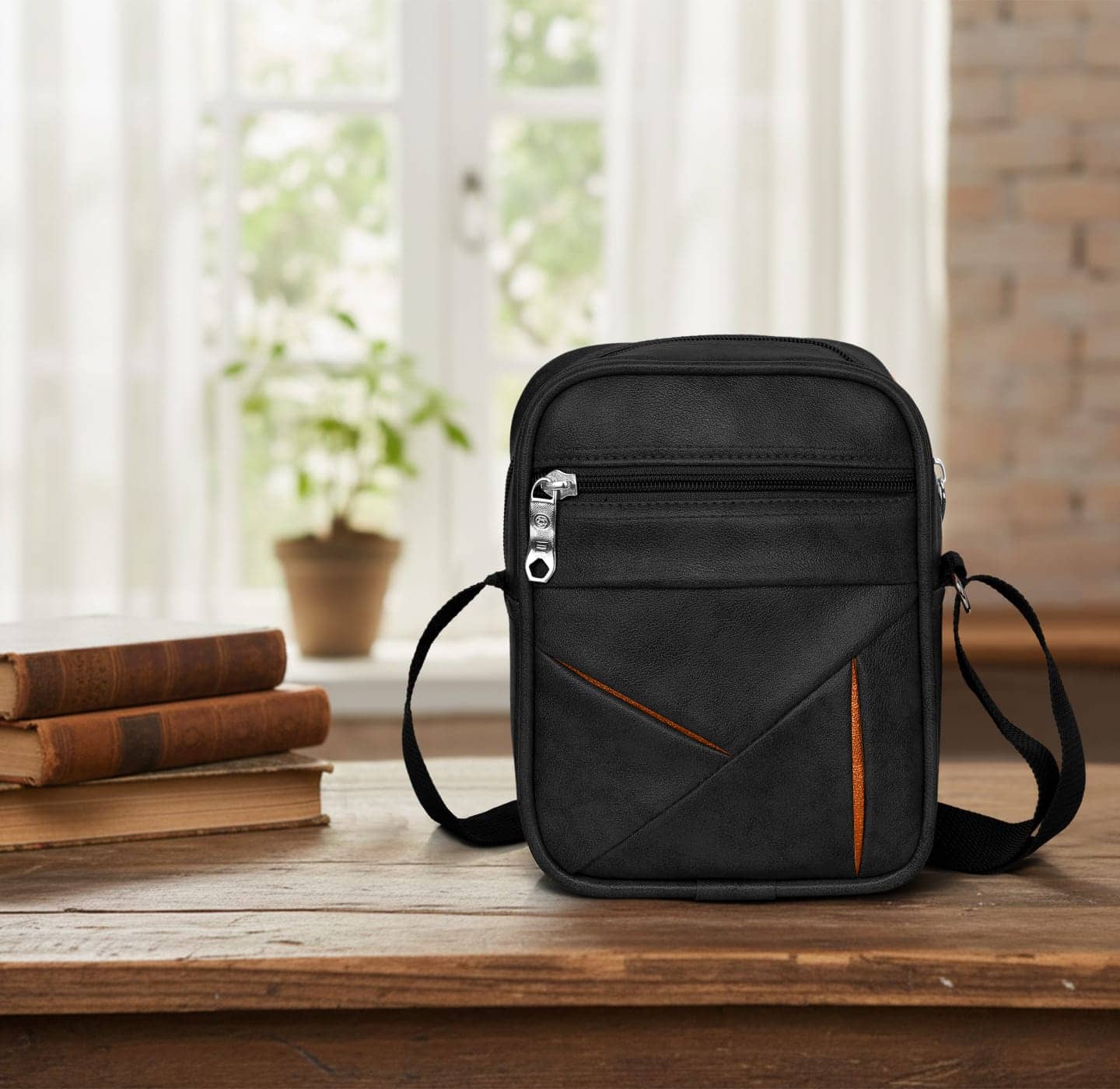 Raylan Black Solid Messenger Bag - Handbags | Buy online on ZillyBuy