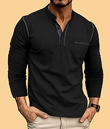 Reya Men Cotton Blend Regular Fit Solid T-Shirt ( Black )
