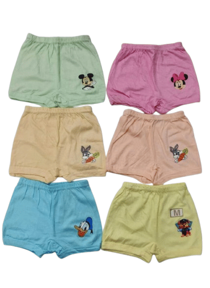 bexzzor Pack of 6 Cotton Panties For Girls ( Multicolor )