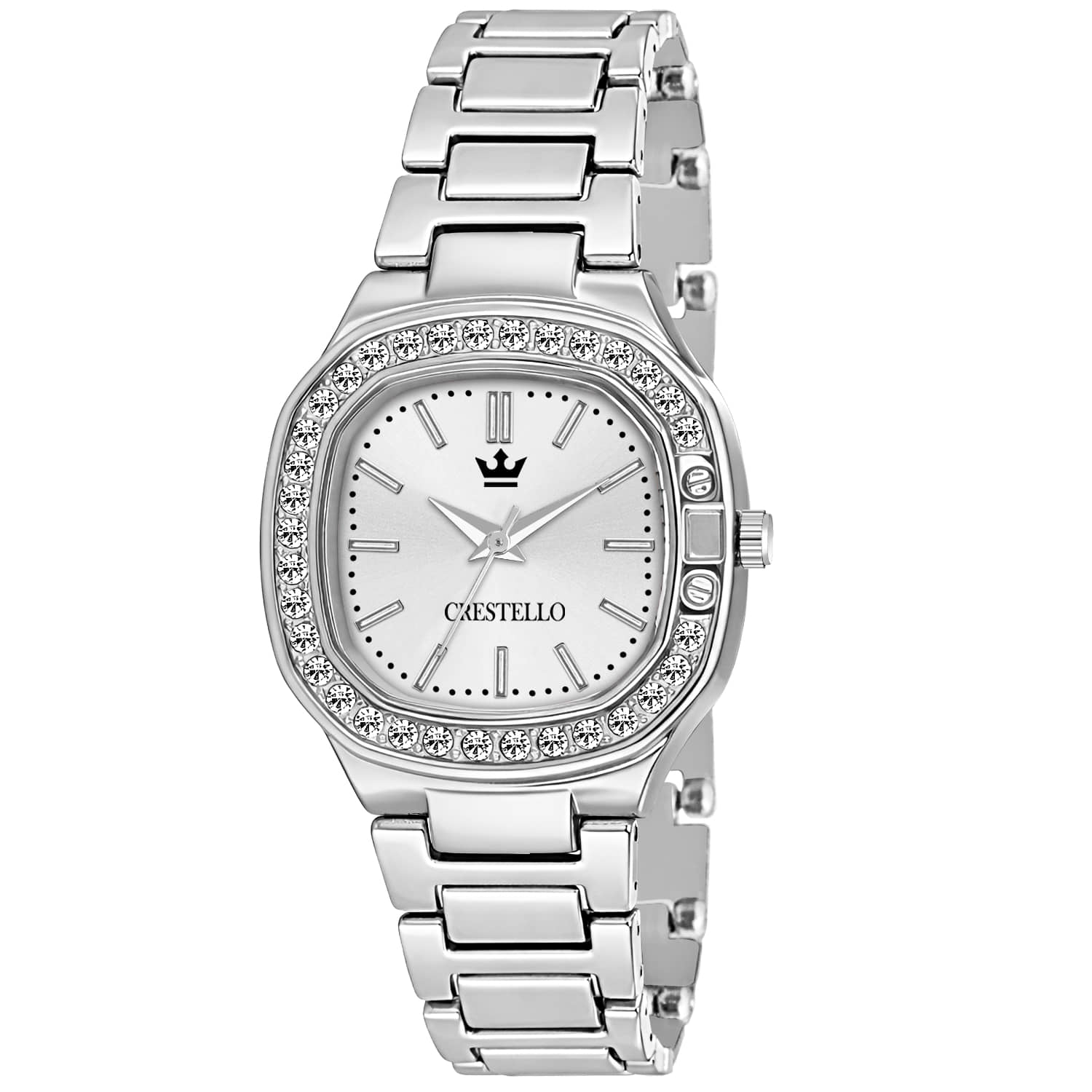 Crestello Silver Metal Analog Womens Watch