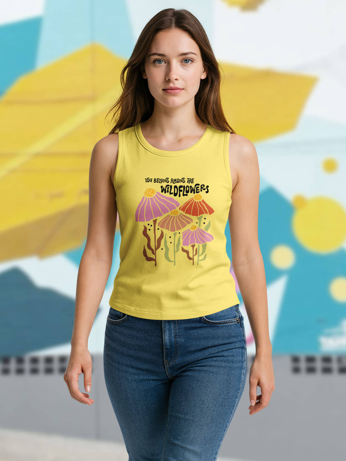HELLCAT Sleeveless Womens Tshirt | Tshirt for Women_Yellow7