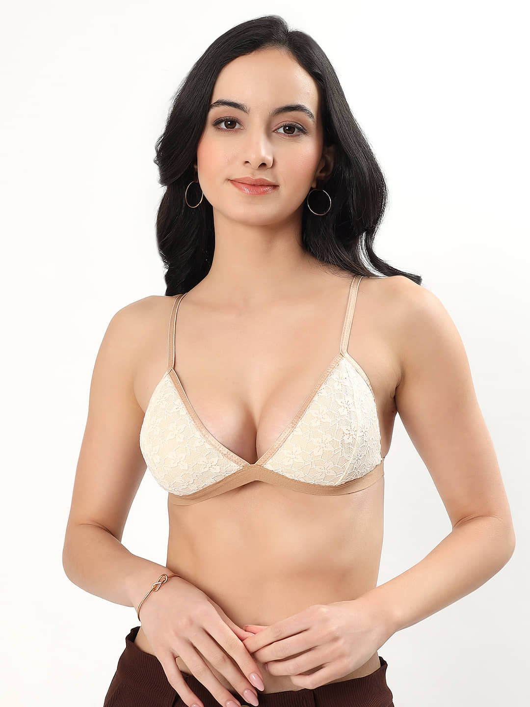 PARKHA Pack of 1 Polyester Removable Padding Plunge Bra For Women ( Black )