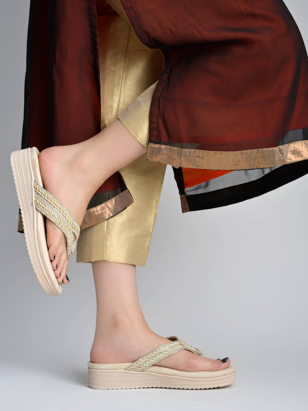 Shoetopia Rose Gold Women's Slip On Heels - Heels | Buy online on ZillyBuy