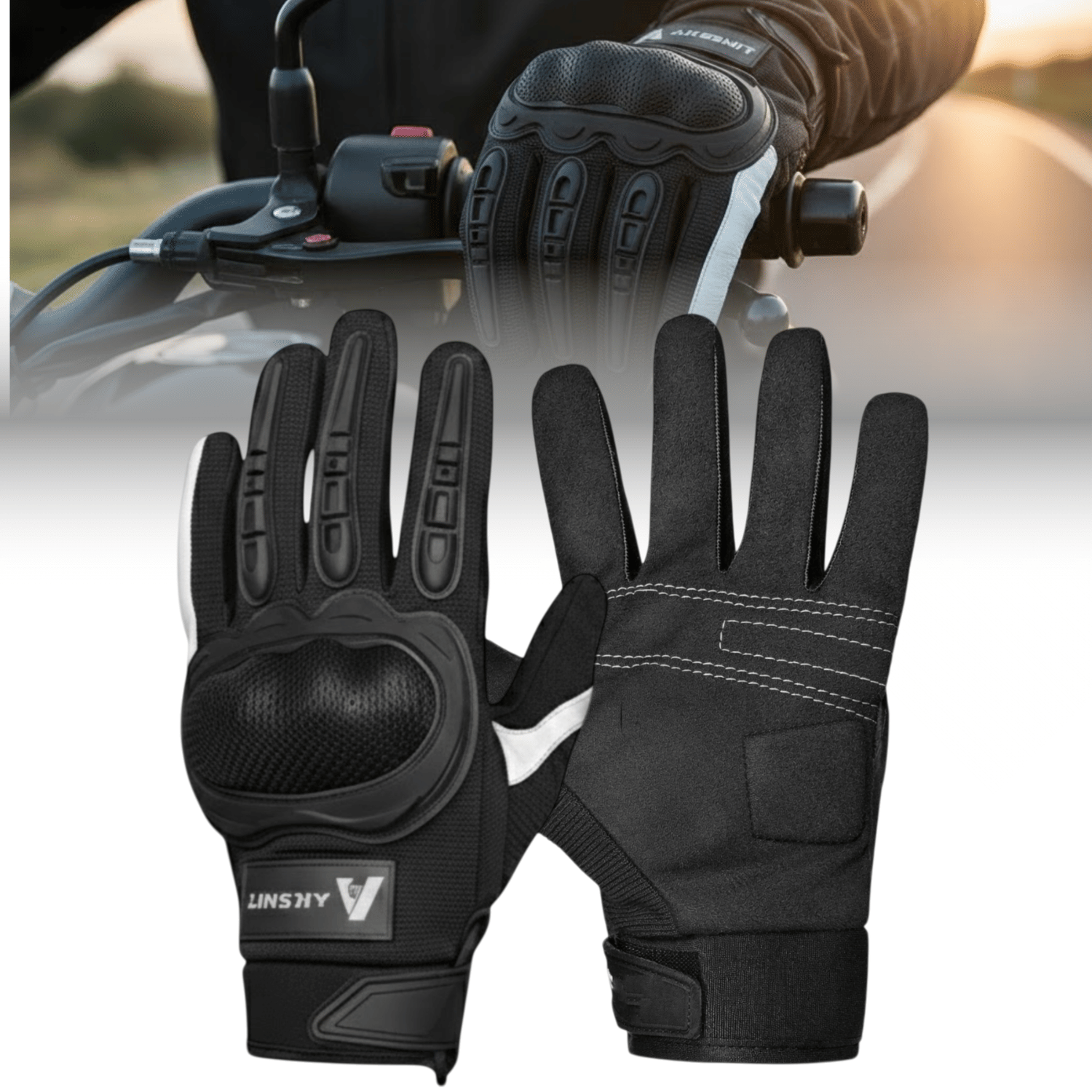AKSMIT Black Polyester Men's Biker Gloves ( Pack of 1 ) - Jewellery Sets | Buy online on ZillyBuy