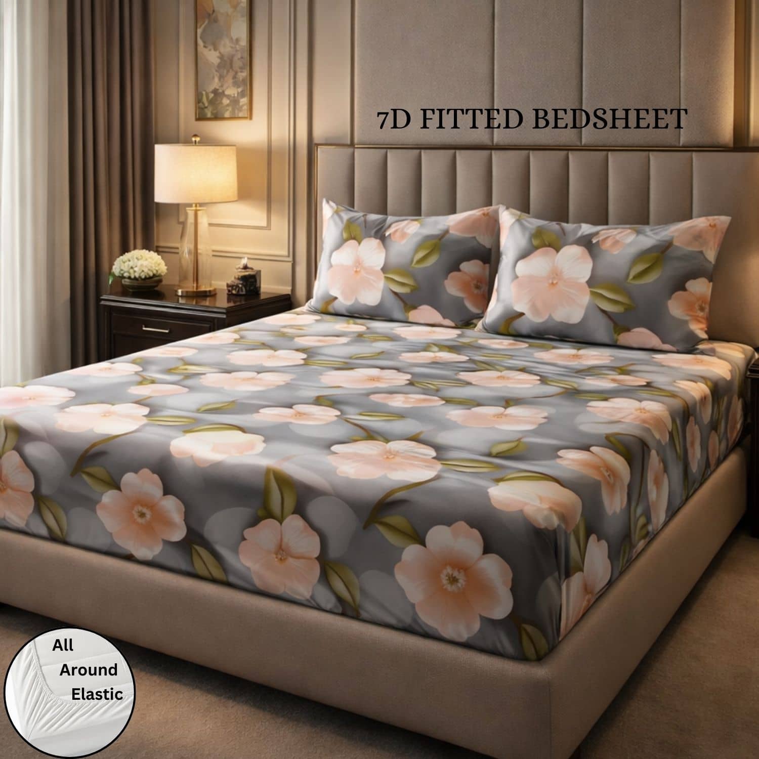 SWIZIER Cotton 1 Double Fitted Bedsheet with 2 Pillow Covers ( 198 cm x 182 cm ) , Multi