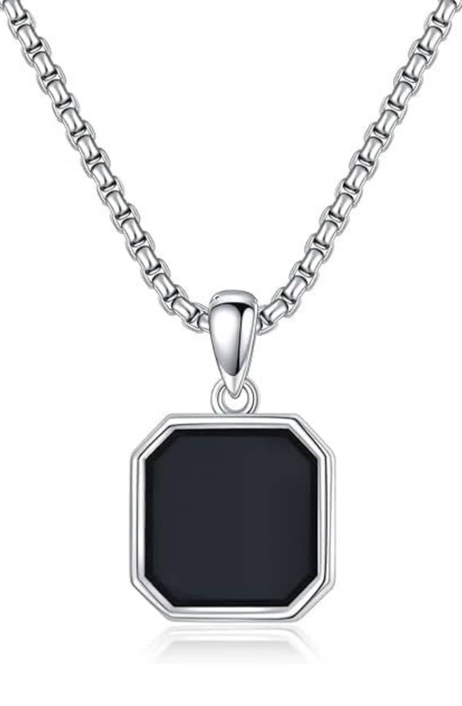 Dzinetrendz Silver Plated Stainless Steel Chain with Pendant ( Pack of 1 )