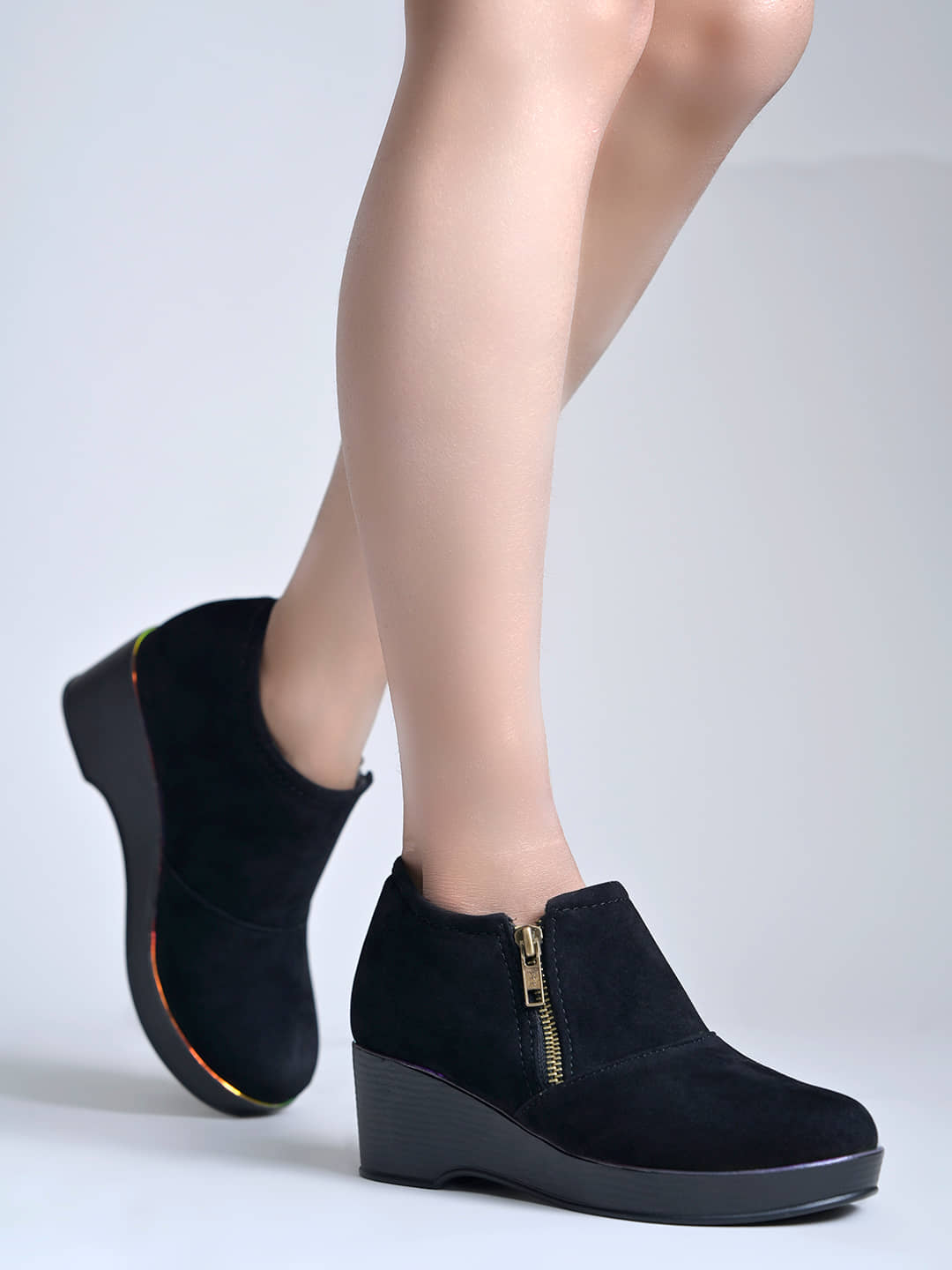 Shoetopia Black Women's Ankle Length Boots