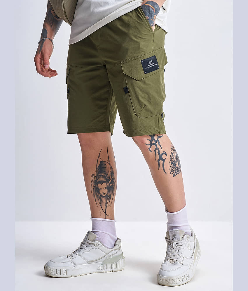 Highlander Green Polyester Blend Men's Cargos ( Pack of 2 ) - Shorts | Buy online on ZillyBuy
