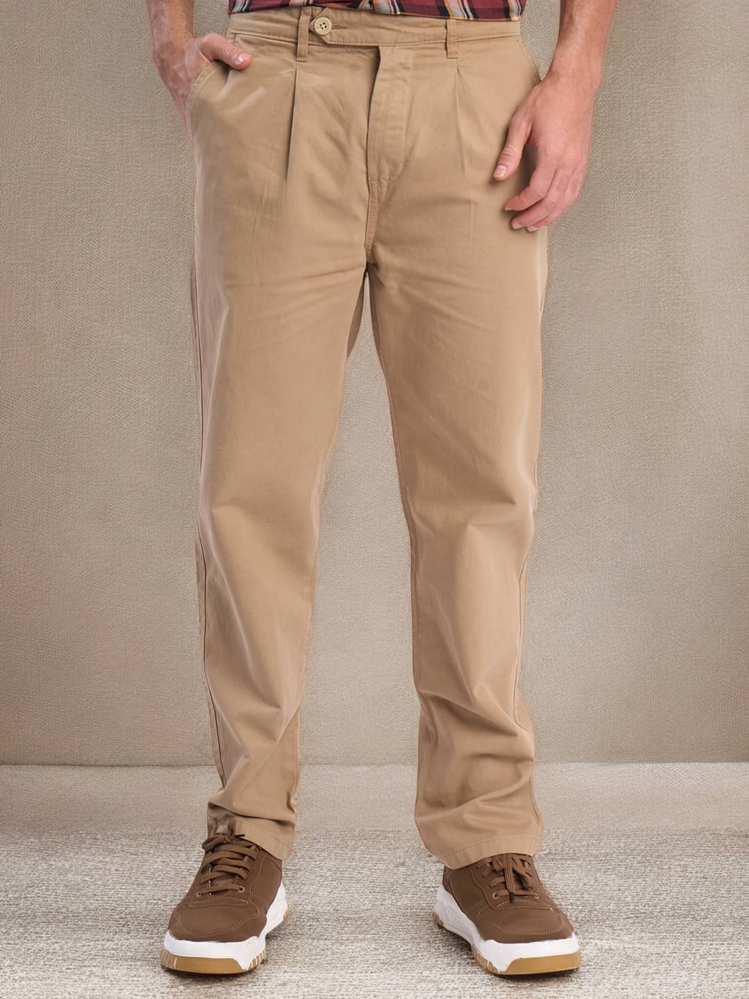 IVOC Relax Men's Trouser - Beige ( Pack of 1 ) - Trousers | Buy online on ZillyBuy
