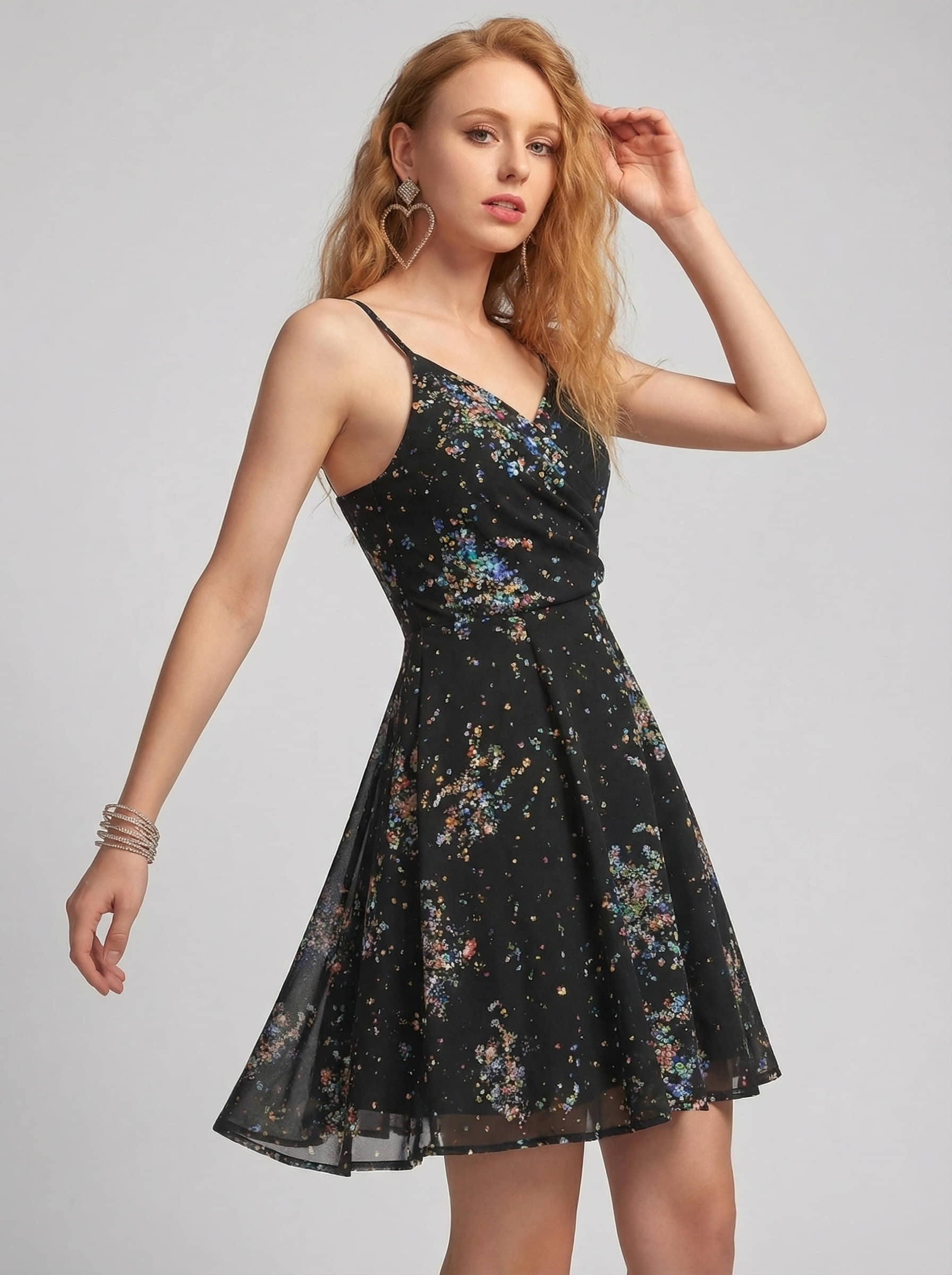 Istyle Can Women Georgette Fit & Flare Dress ( Black )