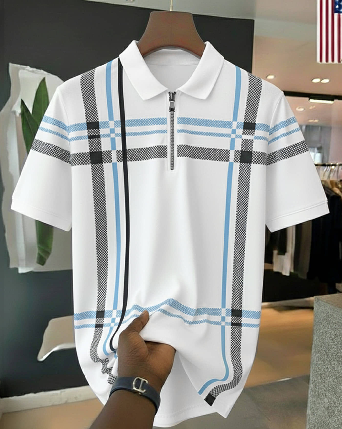 AUSK Men Cotton Blend Regular Fit Printed Polo T Shirt ( Pink )