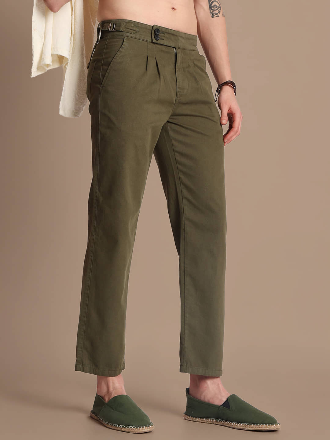 Bene Kleed Relax Men's Chinos - Olive ( Pack of 1 ) - Trousers | Buy online on ZillyBuy
