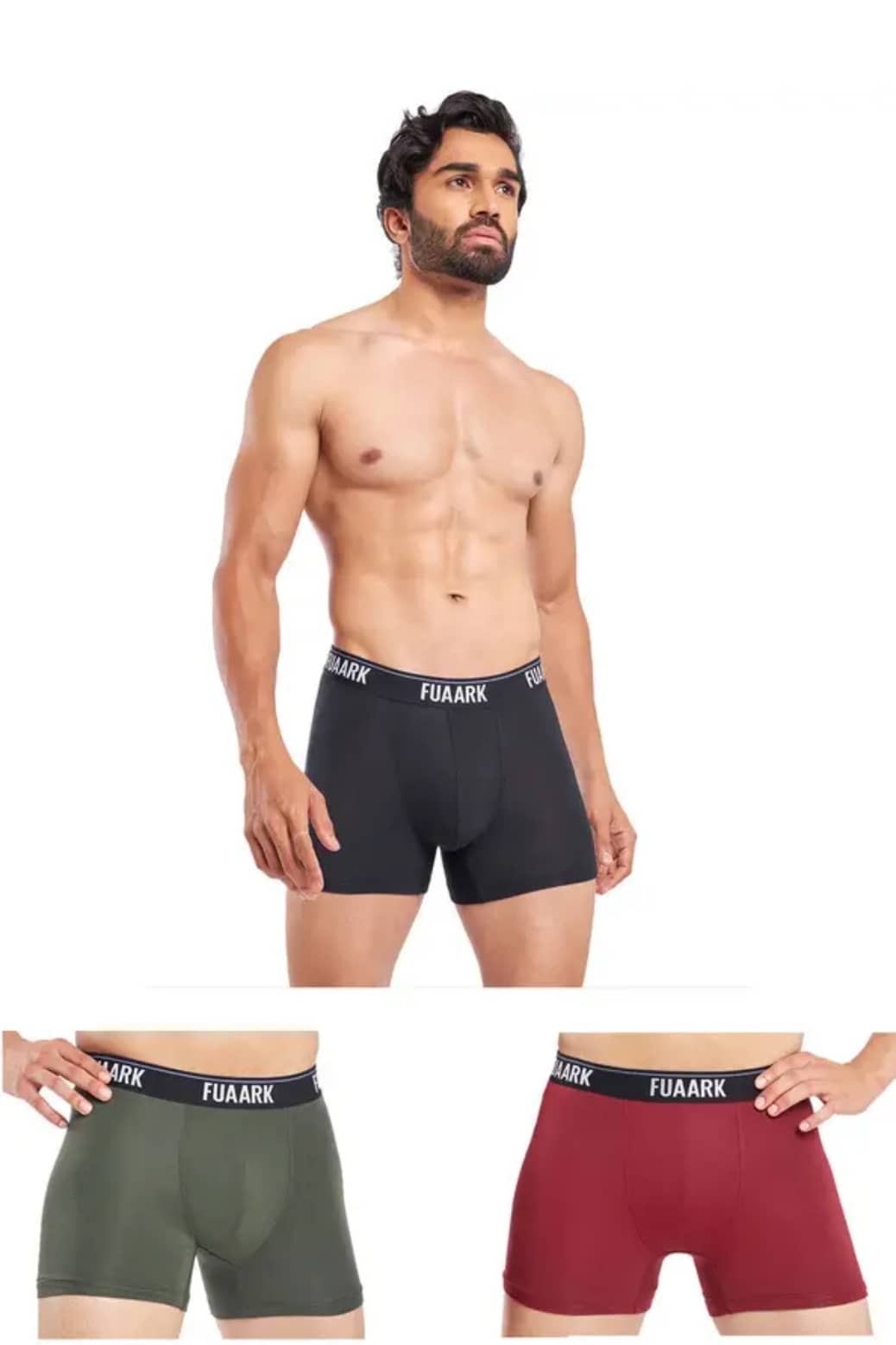 Fuaark Pack of 3 Spandex Trunks For Men's ( Multicolor4 )