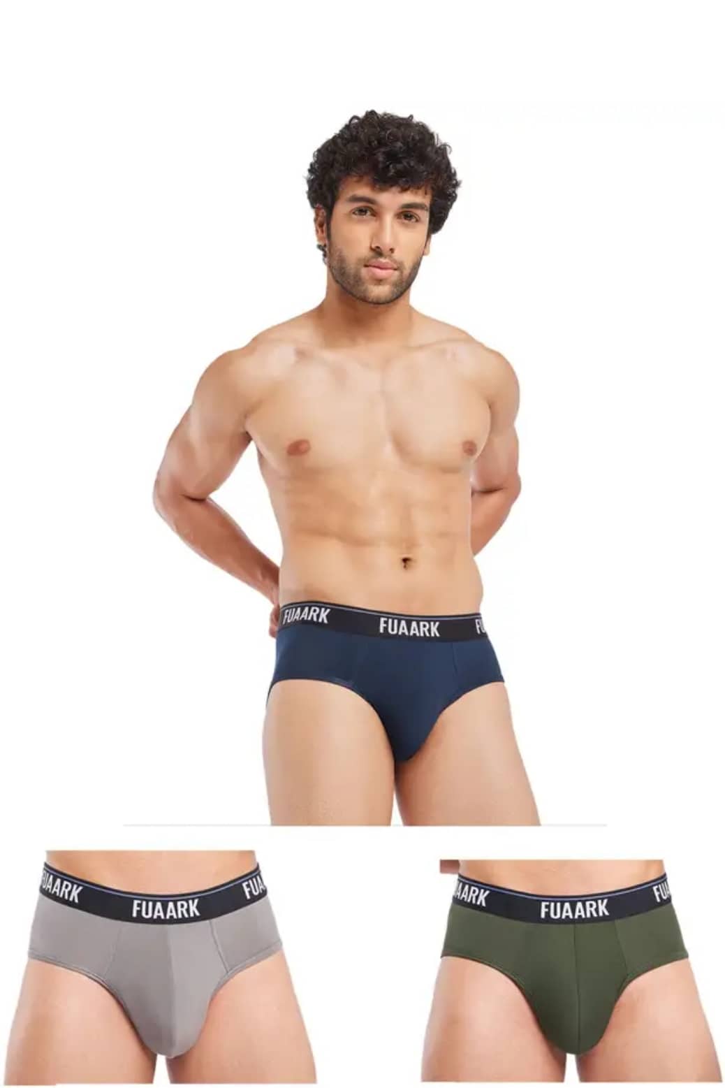 Fuaark Pack of 3 Spandex Briefs For Men's ( Multicolor9 )