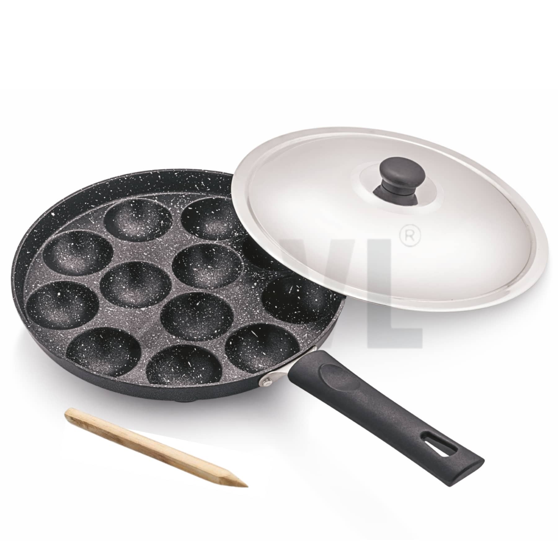 NSVL Non-Stick Aluminium Appam Patra Heavy Bottom with Steel Lid 23 cm Diameter 1 Ltr - Cookware | Buy online on ZillyBuy