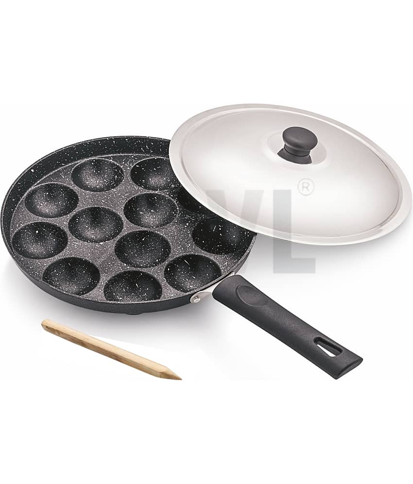 NSVL Non-Stick Aluminium Appam Patra Heavy Bottom with Steel Lid 23 cm Diameter 1 Ltr - Cookware | Buy online on ZillyBuy