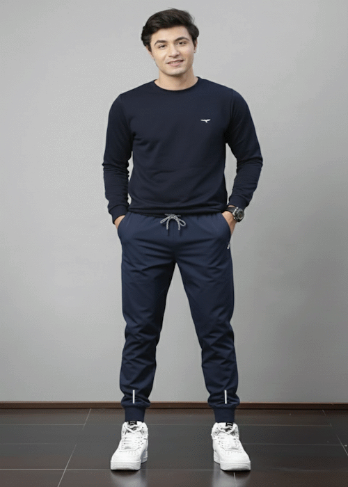 Reya Maroon Cotton Blend Regular Fit Men's Tracksuit ( Pack of 1 )