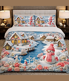SWIZIER 7D Digital Print Multicolor Cotton 1 Double Bedsheet with 2 Pillow Covers ( 254 cm x 228 cm )