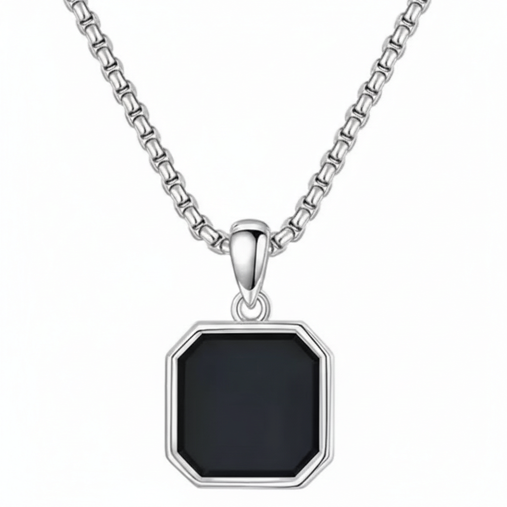 Square Pendant silver chain for mens & womens