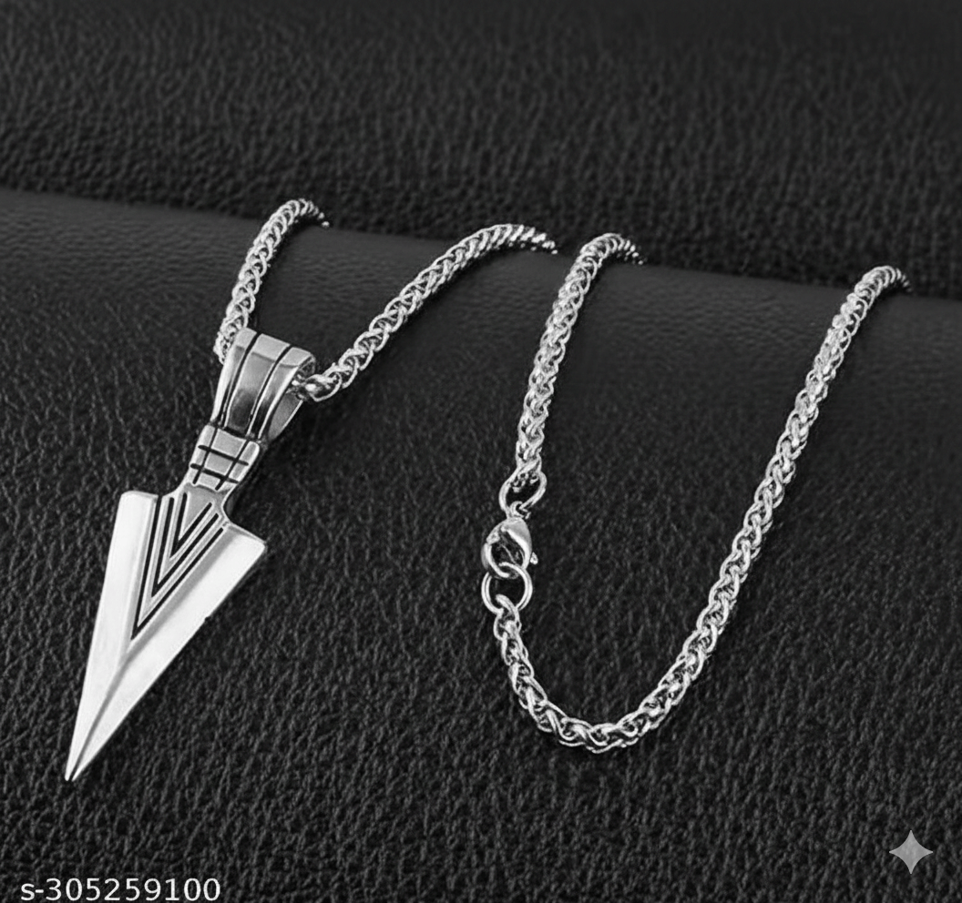 Thrillz Stainless Steel Silver Arrow Design Locket Pendant