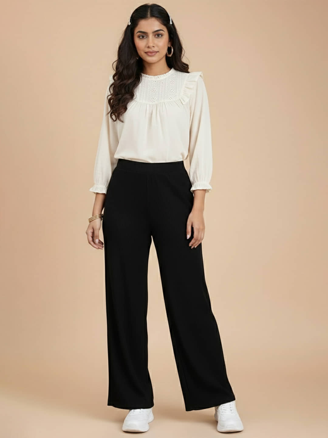 DTR FASHION Women Cotton Blend Korean Trousers ( Black ) - Trousers | Buy online on ZillyBuy