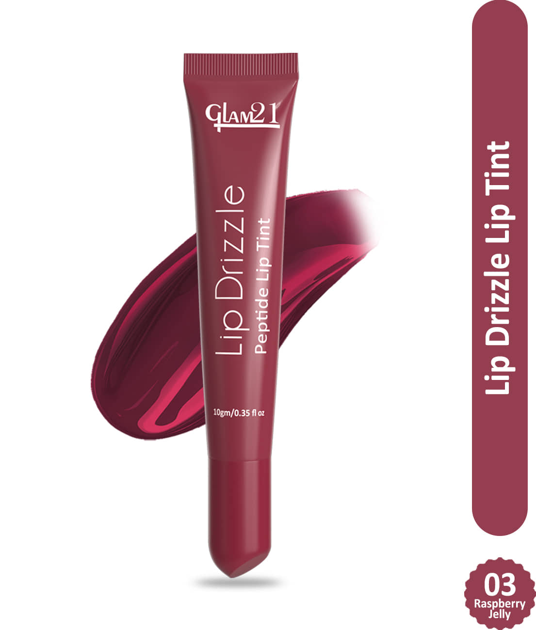 Glam21 Lip Drizzle Peptide Lip Tint Hydrating With Sheabutter Peptides Passionfruit Oil Sugar Plum Pack Of: 1, 10 G