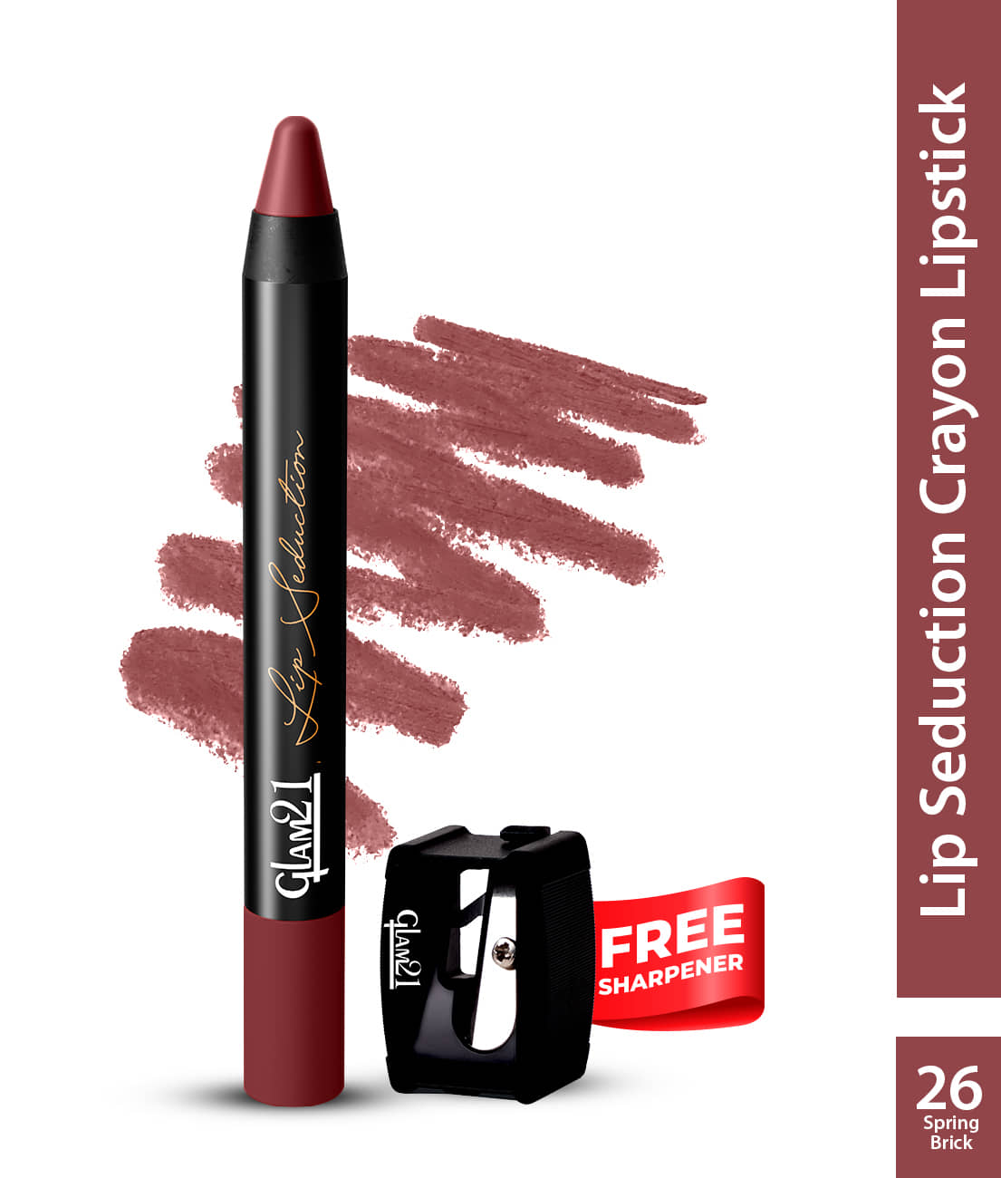 Glam21 Lip Seduction Non- Transfer Crayon Lipstick With Creamy Matte Formula 2.8gm First Kiss-27