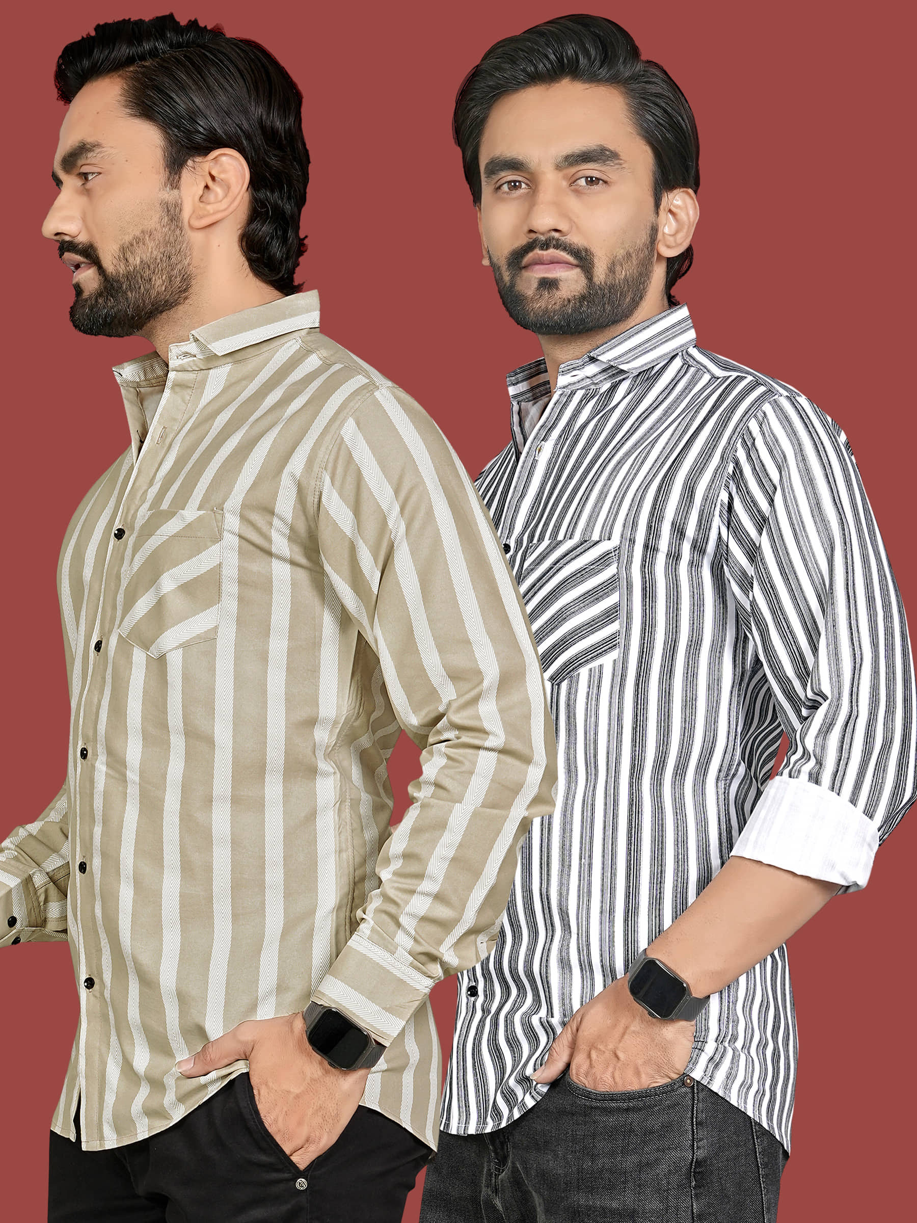 ALY JH0N 100% Cotton Regular Fit Checks Full Sleeves Men's Casual Shirt - Multicolor 2 ( Pack of 1 )