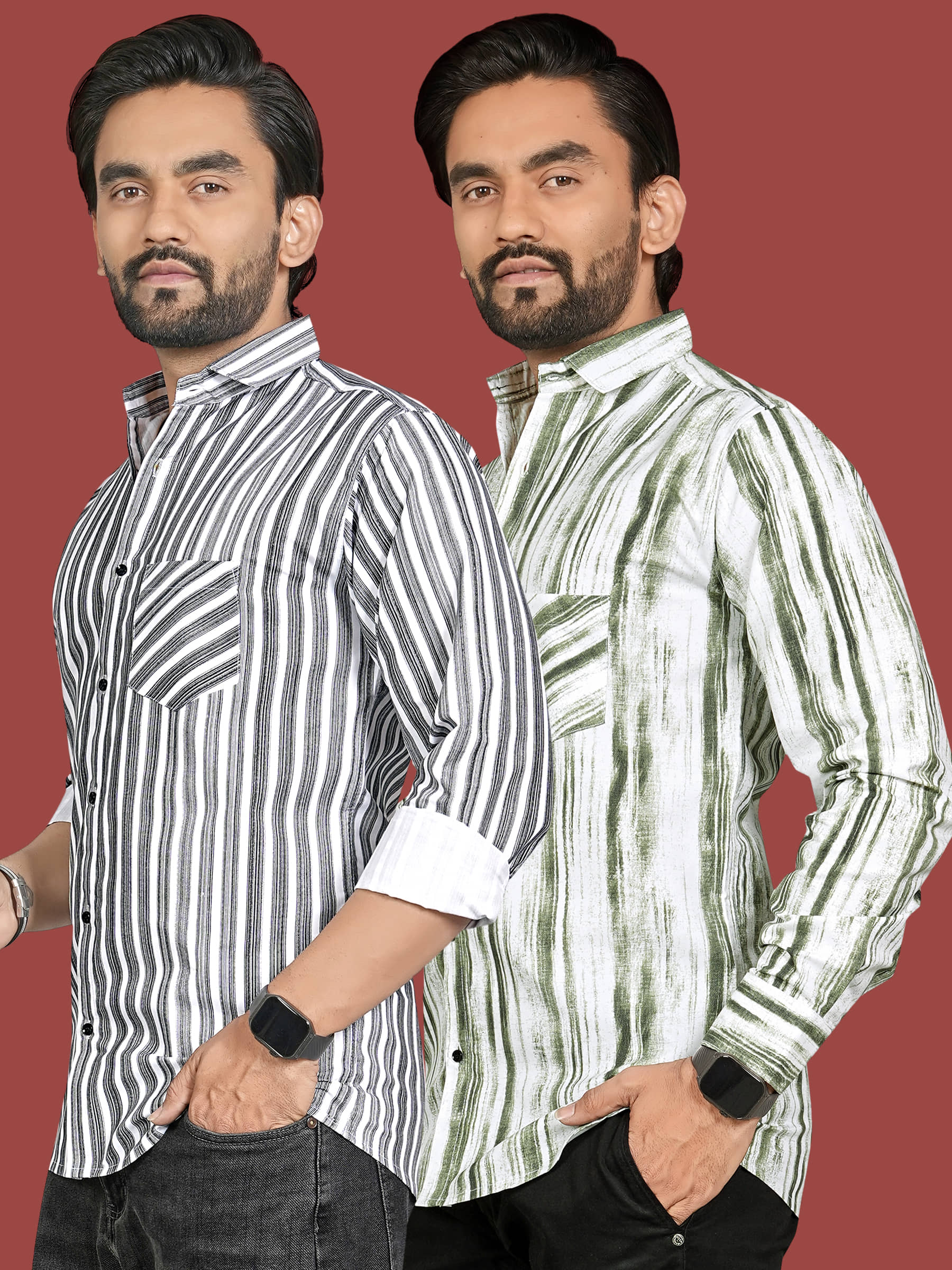 ALY JH0N 100% Cotton Regular Fit Checks Full Sleeves Men's Casual Shirt - Multicolor 3 ( Pack of 1 )