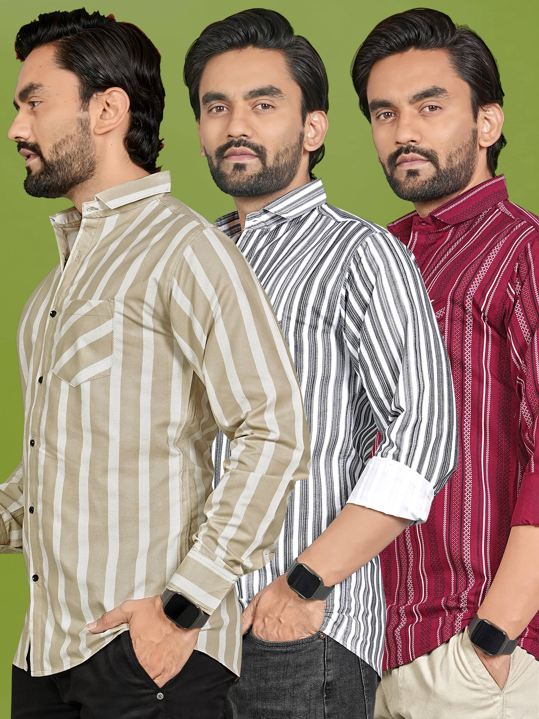 ALY JH0N 100% Cotton Regular Fit Checks Full Sleeves Men's Casual Shirt - Multicolor ( Pack of 1 )