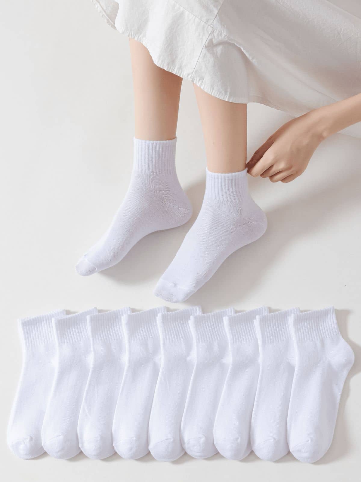 Bolax Pack of 10 Men's Cotton Blend Ankle Length Socks ( White ) - Socks | Buy online on ZillyBuy