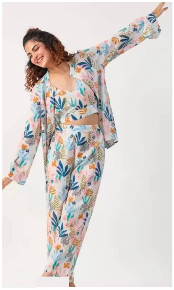 Gobya Women Shirt With Trousers Co-Ord Set ( Multicolor )