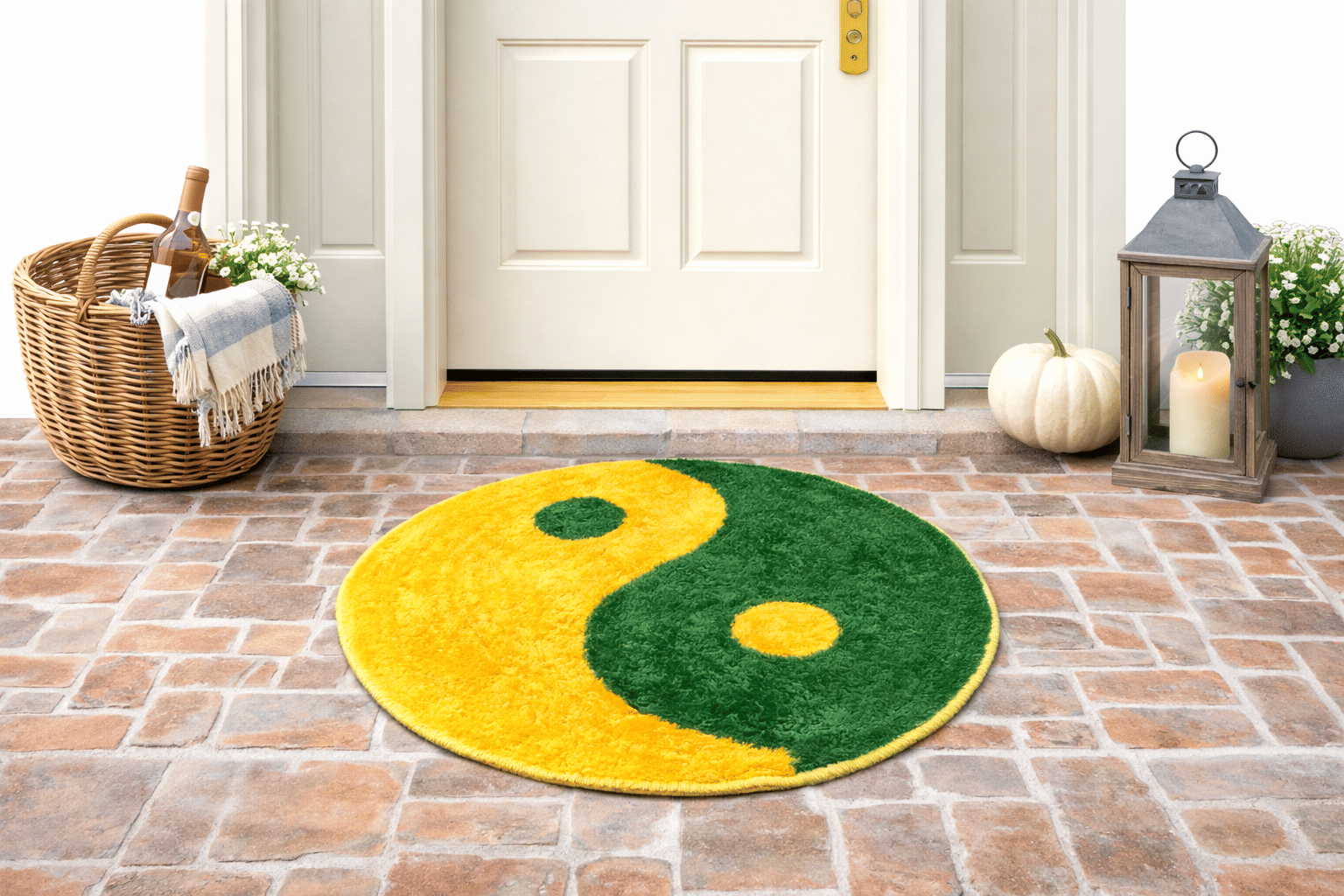 LADLI JEE Set of 1 Regular Polyester Door Mat ( 53 X 53 cm ) Green